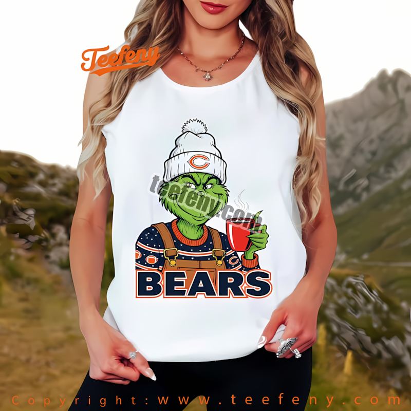 Chicago Bears The Grinch Winter Hot Cocoa Holiday Tanktop Youth Chicago Bears The Grinch Winter Hot Cocoa Holiday Tanktop Youth