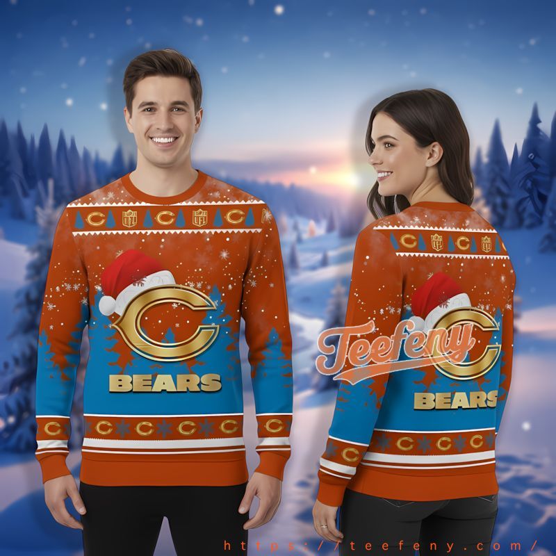 Chicago Bears White Orange Most Ugly Christmas Sweater
