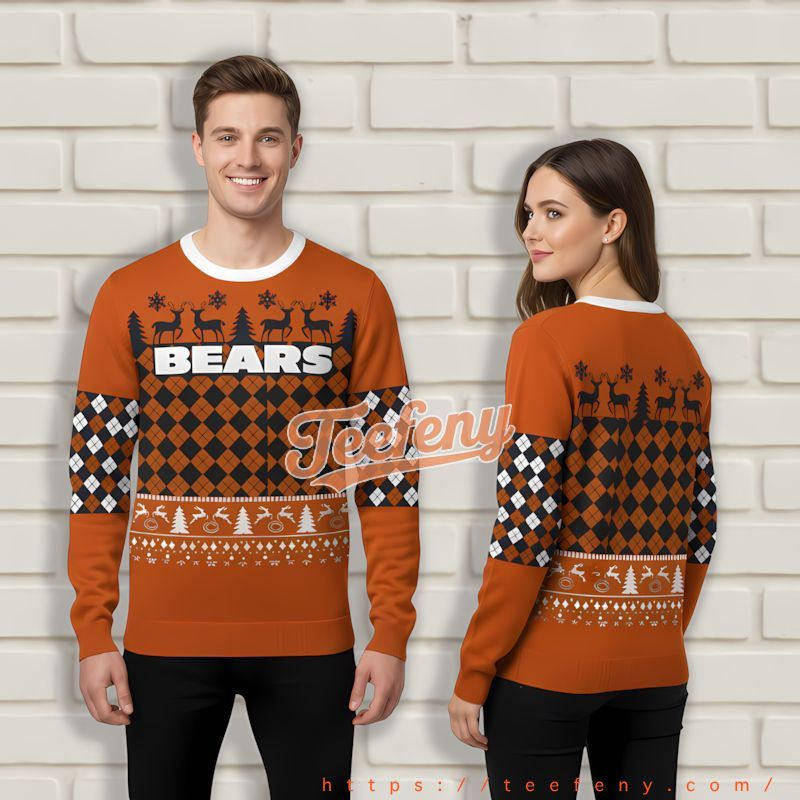 Chicago Bears White Orange Most Ugly Christmas Sweater Chicago Bears White Orange Most Ugly Christmas Sweater