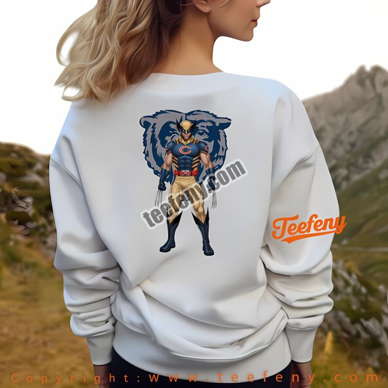 Chicago Bears Wolverine Marvel Long Sleeve Cotton Chicago Bears Wolverine Marvel Long Sleeve Cotton