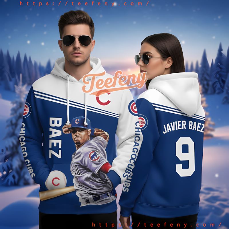 Chicago Cubs Javier Baez Blue White Jacket 3D Hoodie