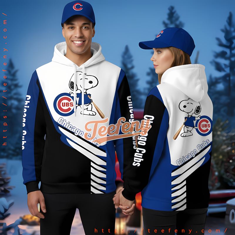Chicago Cubs Snoopy Blue Zip Up 3D Hoodie