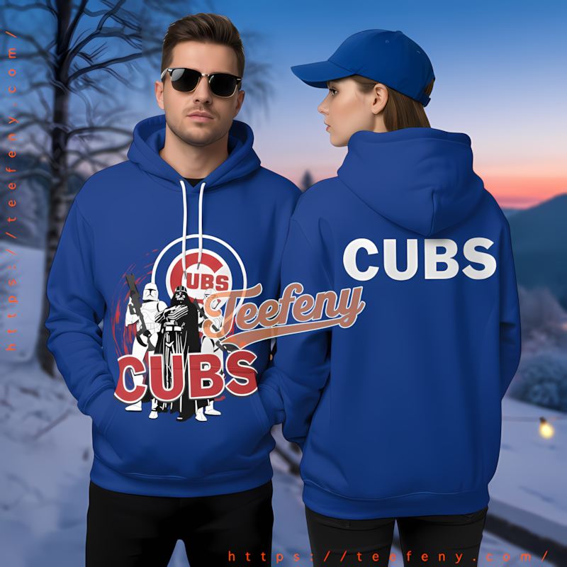 Chicago Cubs Star Wars Darth Vader Blue Mens 3D Hoodie
