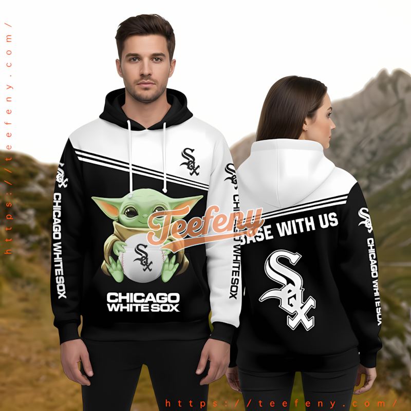 Chicago White Sox Baby Yoda Black Jacket 3D Hoodie Chicago White Sox Baby Yoda Black Jacket 3D Hoodie
