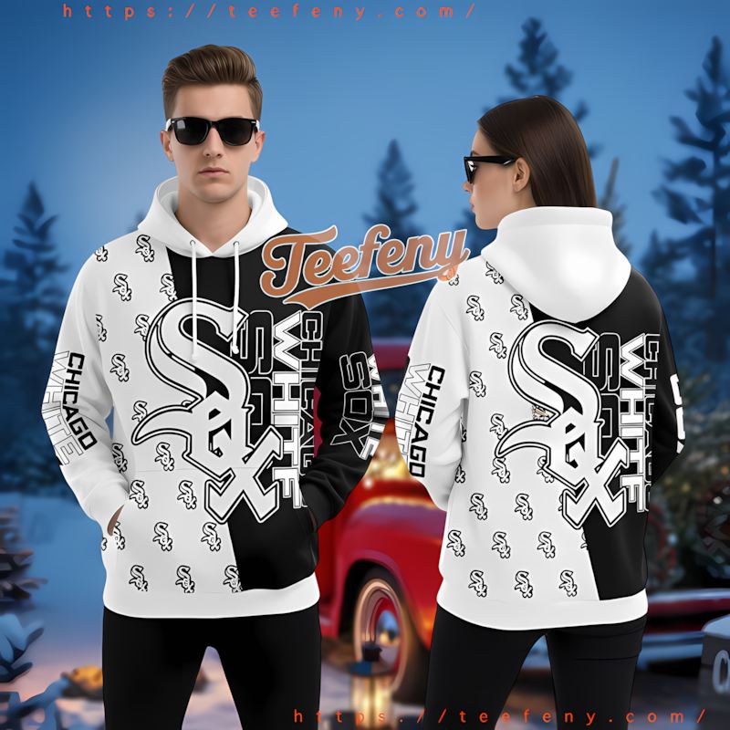 Chicago White Sox Black White Logo 3D Hoodie For Sale