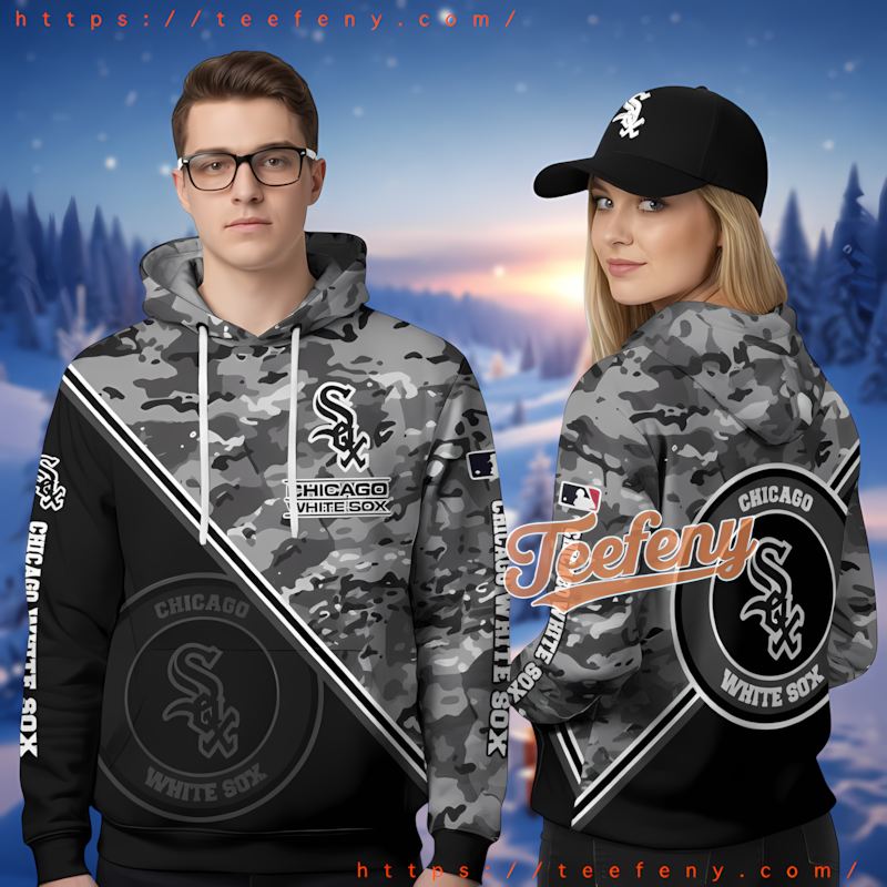 Chicago White Sox Camo Black Mens 3D Hoodie