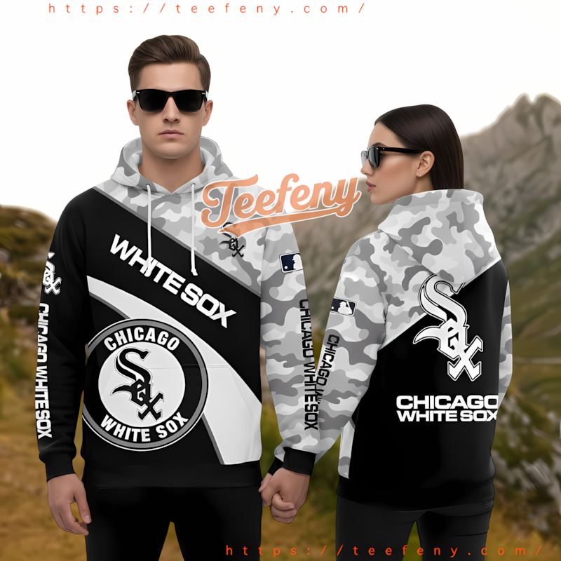Chicago White Sox Camo Black Zipper 3D Hoodie Chicago White Sox Camo Black Zipper 3D Hoodie