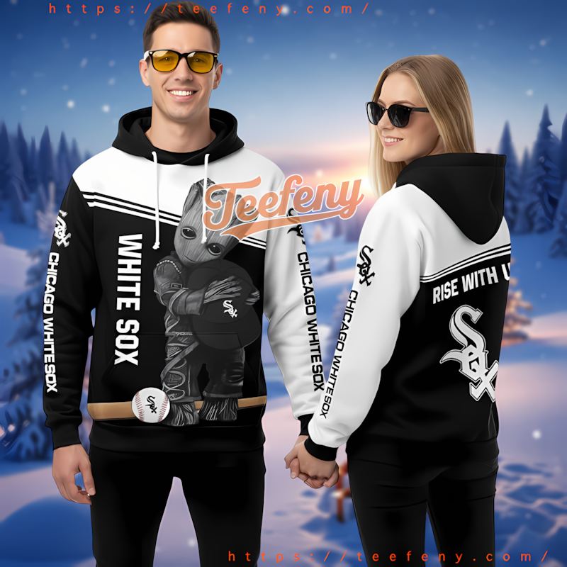 Chicago White Sox Groot Black Youth 3D Hoodie