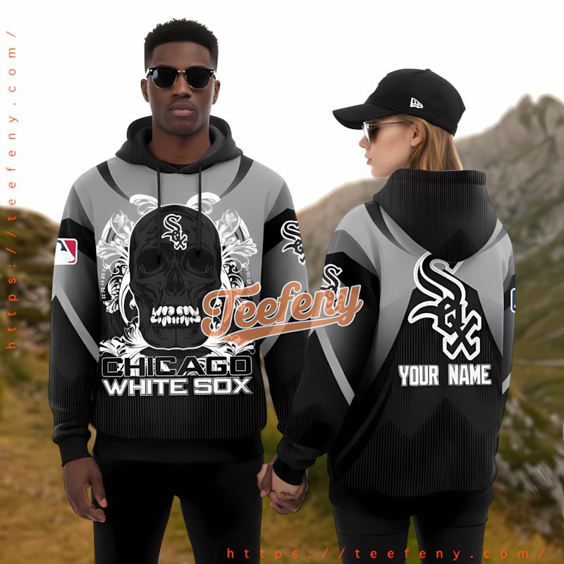 Chicago White Sox Personalized Skull Black Youth 3D Hoodie Chicago White Sox Personalized Skull Black Youth 3D Hoodie