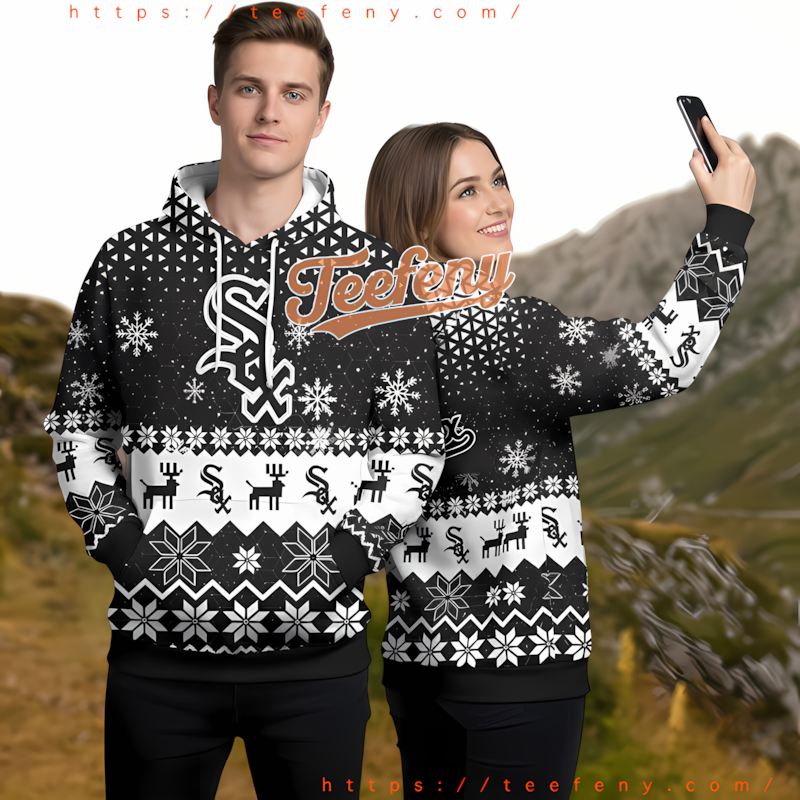 Chicago White Sox Snowflake Christmas Black Mens 3D Hoodie Chicago White Sox Snowflake Christmas Black Mens 3D Hoodie