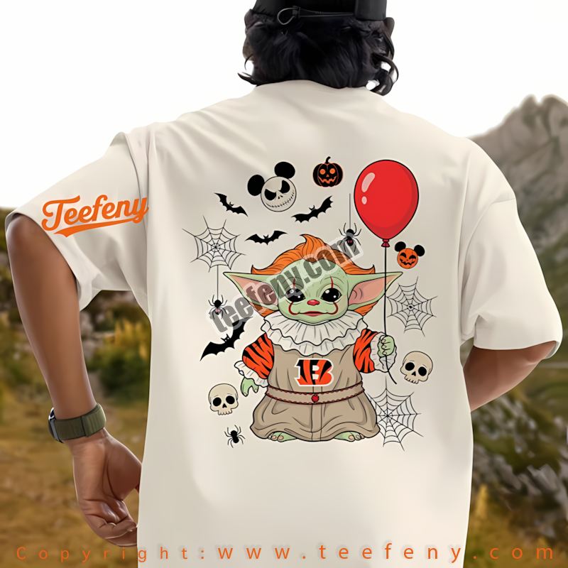 Cincinnati Bengals Baby Yoda Pennywise Halloween Shirt Men Women