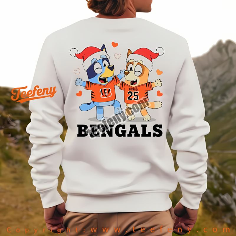 Cincinnati Bengals Bluey Bingo Christmas Dancing Long Sleeve Vintage Cincinnati Bengals Bluey Bingo Christmas Dancing Long Sleeve Vintage