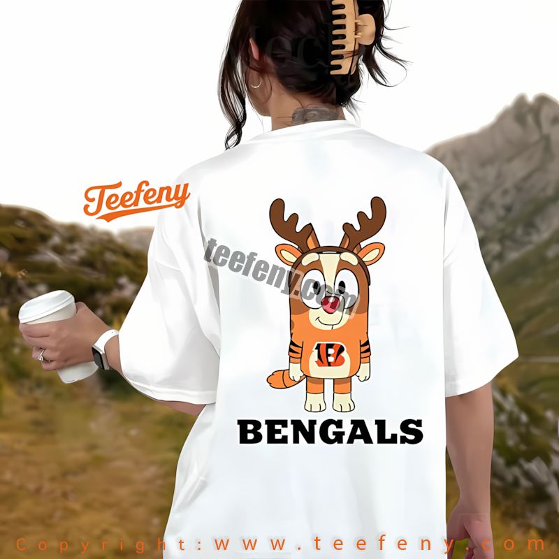 Cincinnati Bengals Bluey Bingo Reindeer Christmas Shirt Vintage