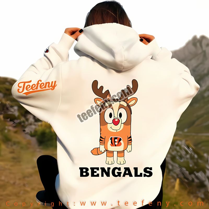 Cincinnati Bengals Bluey Bingo Reindeer Christmas Hoodie Vintage Cincinnati Bengals Bluey Bingo Reindeer Christmas Hoodie Vintage