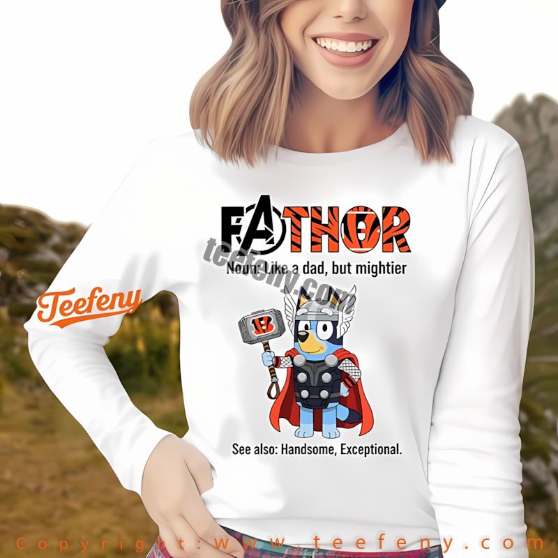 Cincinnati Bengals Bluey Fathor Long Sleeve Adults Cincinnati Bengals Bluey Fathor Long Sleeve Adults