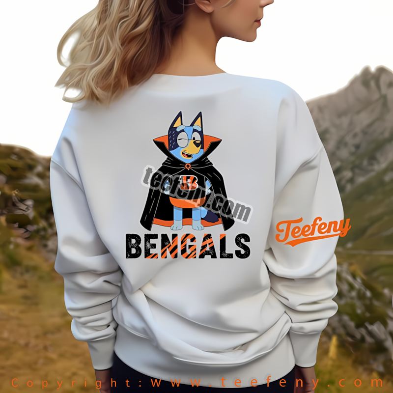 Cincinnati Bengals Bluey Vampire Halloween Long Sleeve Vintage Cincinnati Bengals Bluey Vampire Halloween Long Sleeve Vintage