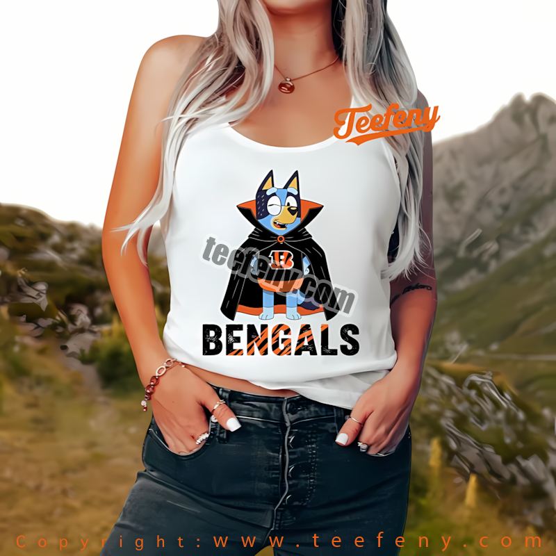Cincinnati Bengals Bluey Vampire Halloween Tanktop Vintage Cincinnati Bengals Bluey Vampire Halloween Tanktop Vintage