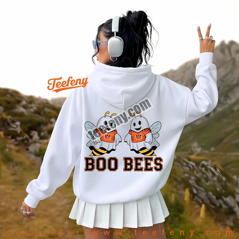 Cincinnati Bengals Boo Bees Halloween Hoodie Cotton Cincinnati Bengals Boo Bees Halloween Hoodie Cotton