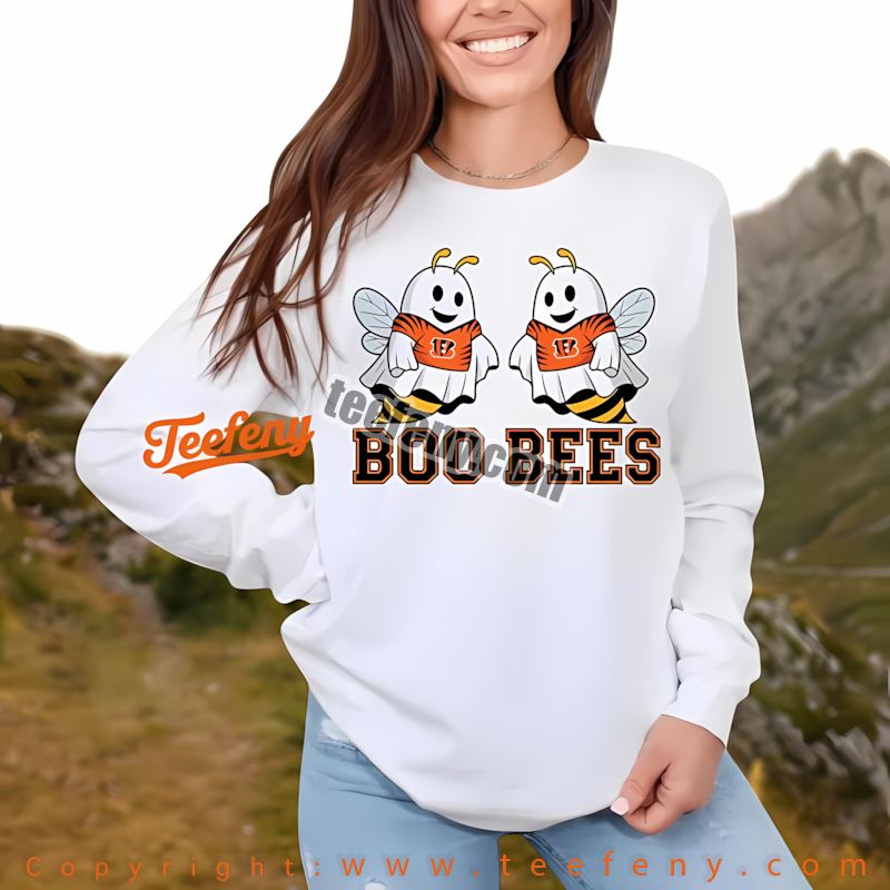 Cincinnati Bengals Boo Bees Halloween Long Sleeve Cotton Cincinnati Bengals Boo Bees Halloween Long Sleeve Cotton