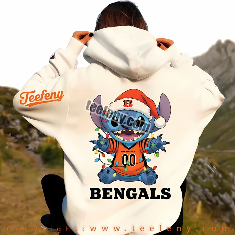 Cincinnati Bengals Christmas Stitch Lights Holiday Hoodie Cotton Cincinnati Bengals Christmas Stitch Lights Holiday Hoodie Cotton
