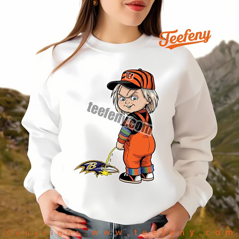 Cincinnati Bengals Chucky Ravens Rivalry Long Sleeve Adults Cincinnati Bengals Chucky Ravens Rivalry Long Sleeve Adults