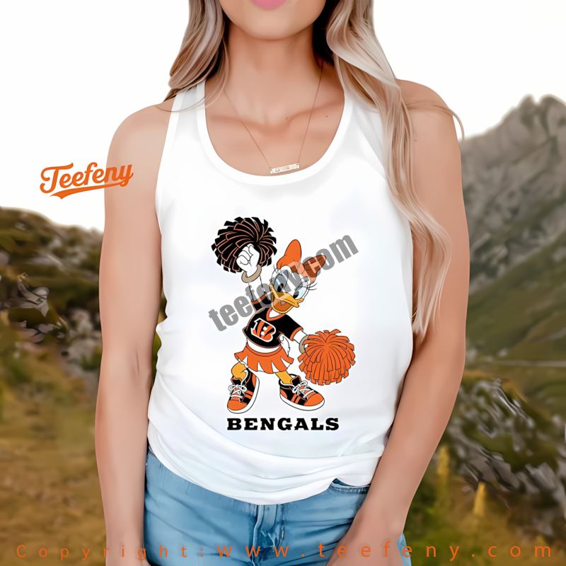 Cincinnati Bengals Daisy Duck Cheerleader Tanktop Women Cincinnati Bengals Daisy Duck Cheerleader Tanktop Women