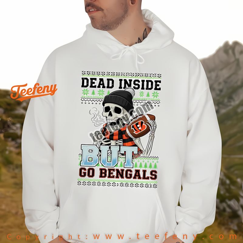Cincinnati Bengals Dead Inside Christmas Hoodie Graphic Cincinnati Bengals Dead Inside Christmas Hoodie Graphic