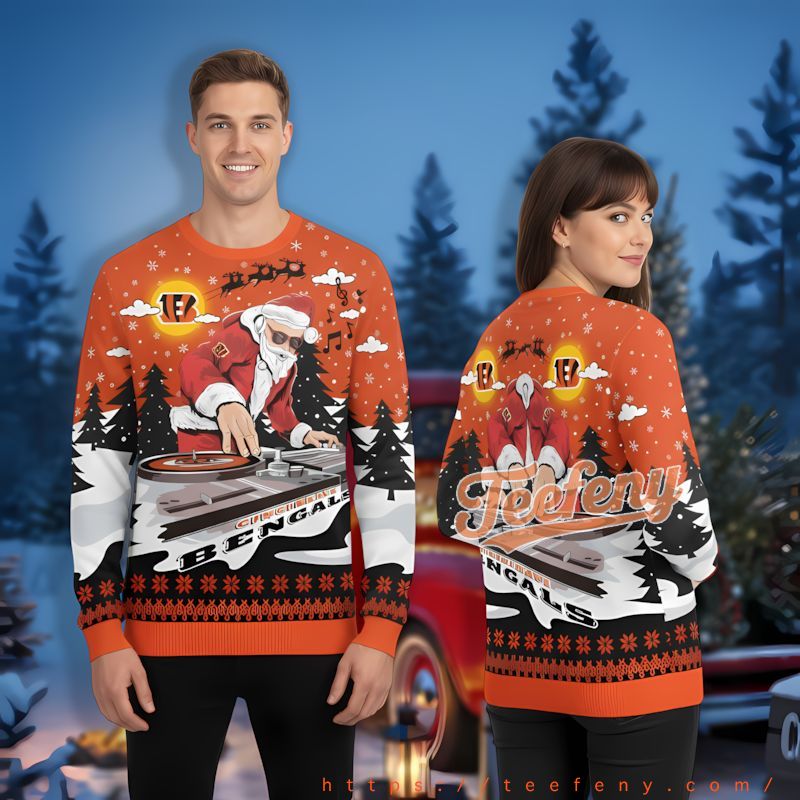 Christmas Wreath Chicago Bears Blue Orange Ugly Sweater Party