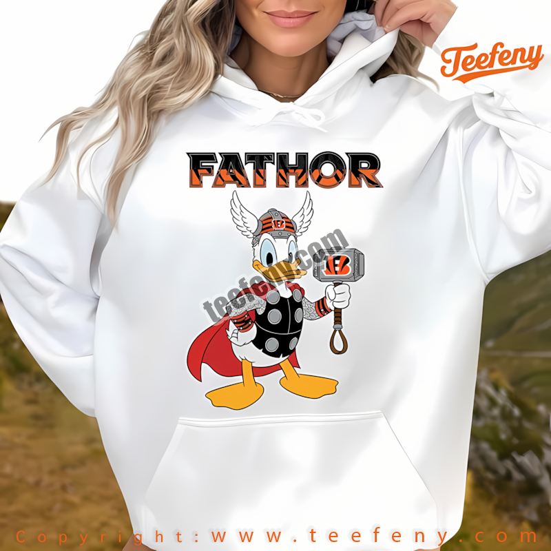 Cincinnati Bengals Donald Duck Fathor Hoodie Vintage Cincinnati Bengals Donald Duck Fathor Hoodie Vintage