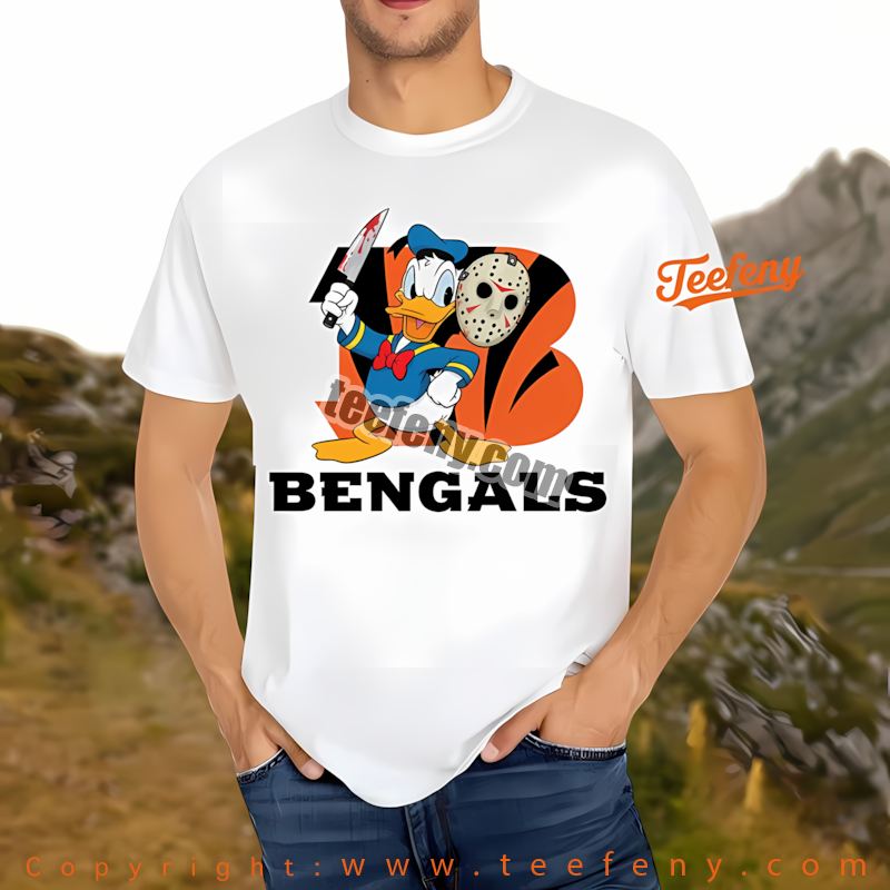 Cincinnati Bengals Donald Duck Jason Mask Halloween Shirt Men