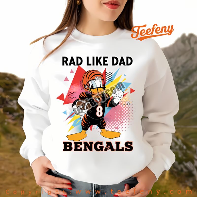 Cincinnati Bengals Donald Duck Rad Like Dad Long Sleeve Men Cincinnati Bengals Donald Duck Rad Like Dad Long Sleeve Men