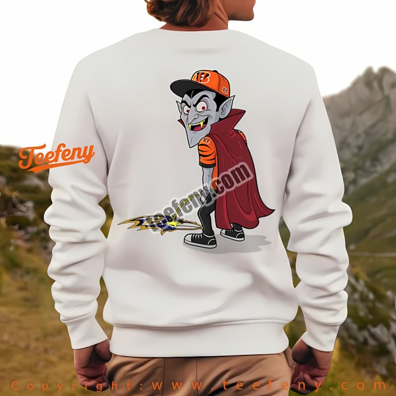 Cincinnati Bengals Dracula Ravens Rivalry Long Sleeve Holiday Cincinnati Bengals Dracula Ravens Rivalry Long Sleeve Holiday