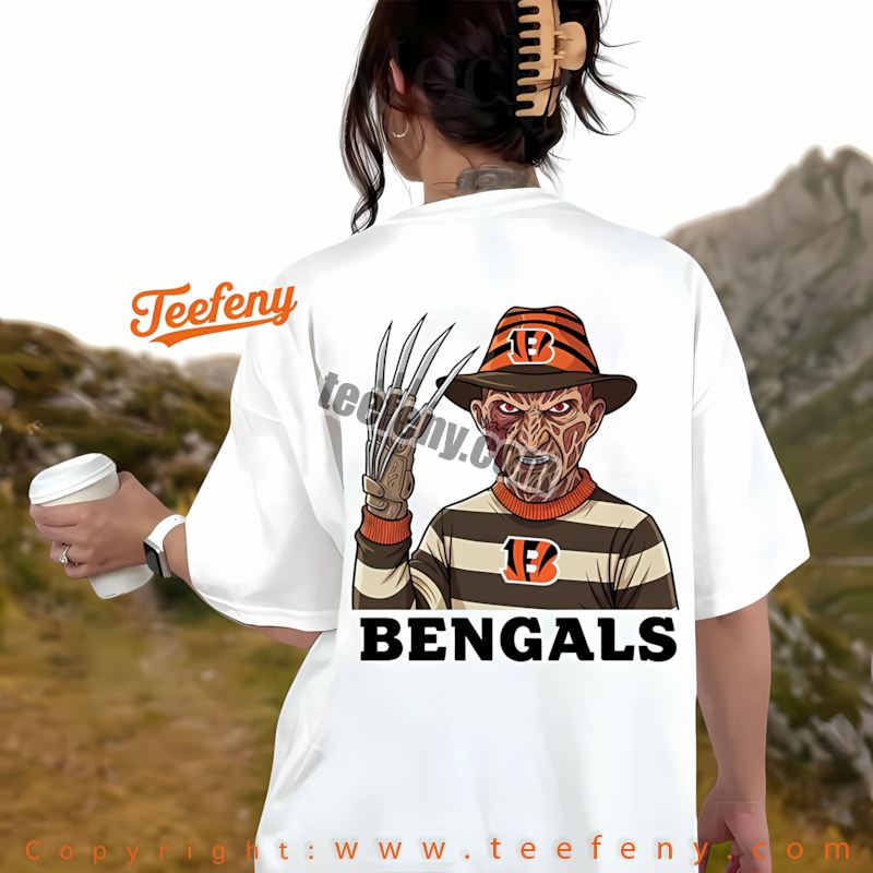 Cincinnati Bengals Freddy Krueger Halloween Shirt Women