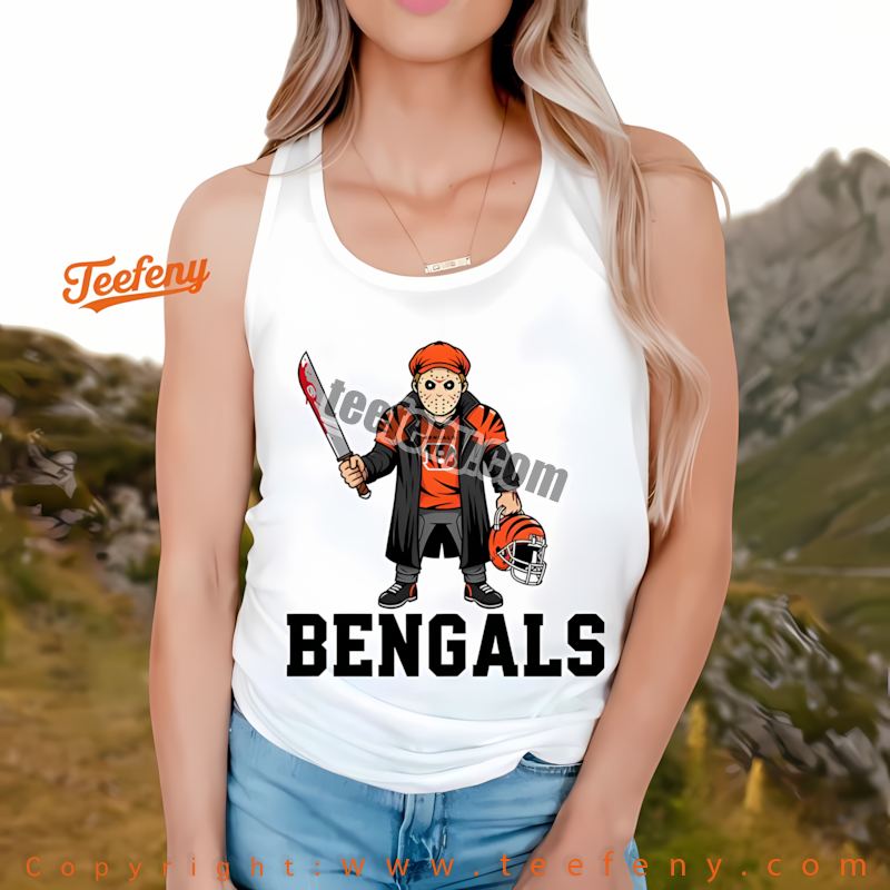 Cincinnati Bengals Jason Voorhees Halloween Tanktop Adults Cincinnati Bengals Jason Voorhees Halloween Tanktop Adults