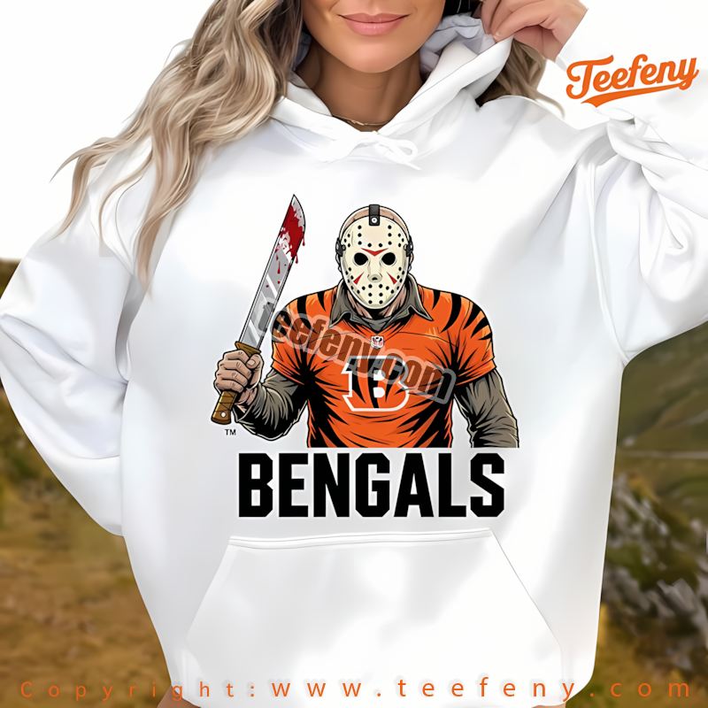 Cincinnati Bengals Jason Voorhees Machete Horror Football Hoodie Graphic Cincinnati Bengals Jason Voorhees Machete Horror Football Hoodie Graphic