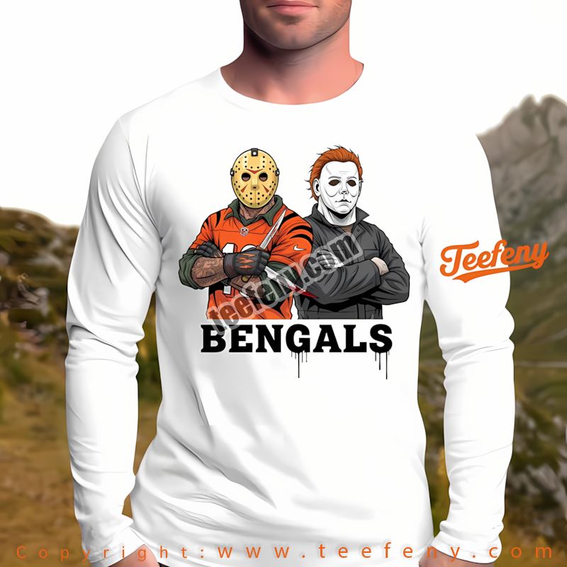 Cincinnati Bengals Jason Voorhees Michael Myers Horror Long Sleeve Holiday Cincinnati Bengals Jason Voorhees Michael Myers Horror Long Sleeve Holiday