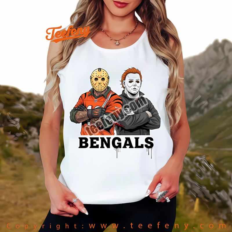 Cincinnati Bengals Jason Voorhees Michael Myers Horror Tanktop Holiday Cincinnati Bengals Jason Voorhees Michael Myers Horror Tanktop Holiday