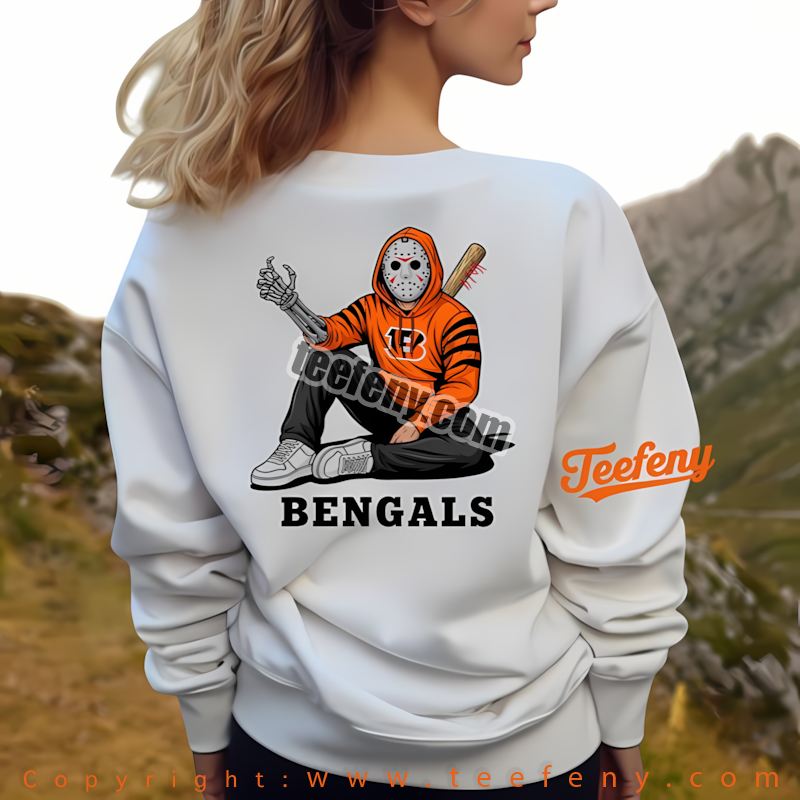 Cincinnati Bengals Jason Voorhees Street Halloween Long Sleeve Holiday Cincinnati Bengals Jason Voorhees Street Halloween Long Sleeve Holiday