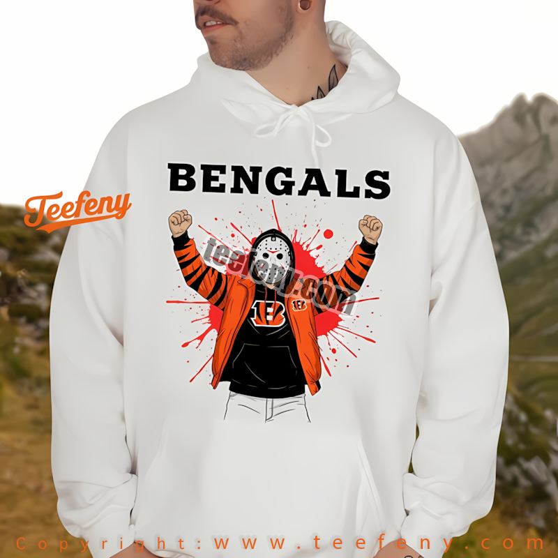 Cincinnati Bengals Jason Voorhees Victory Halloween Hoodie Graphic Cincinnati Bengals Jason Voorhees Victory Halloween Hoodie Graphic