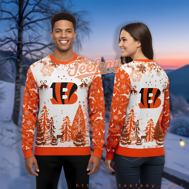 Cincinnati Bengals Orange White Funny Ugly Sweater