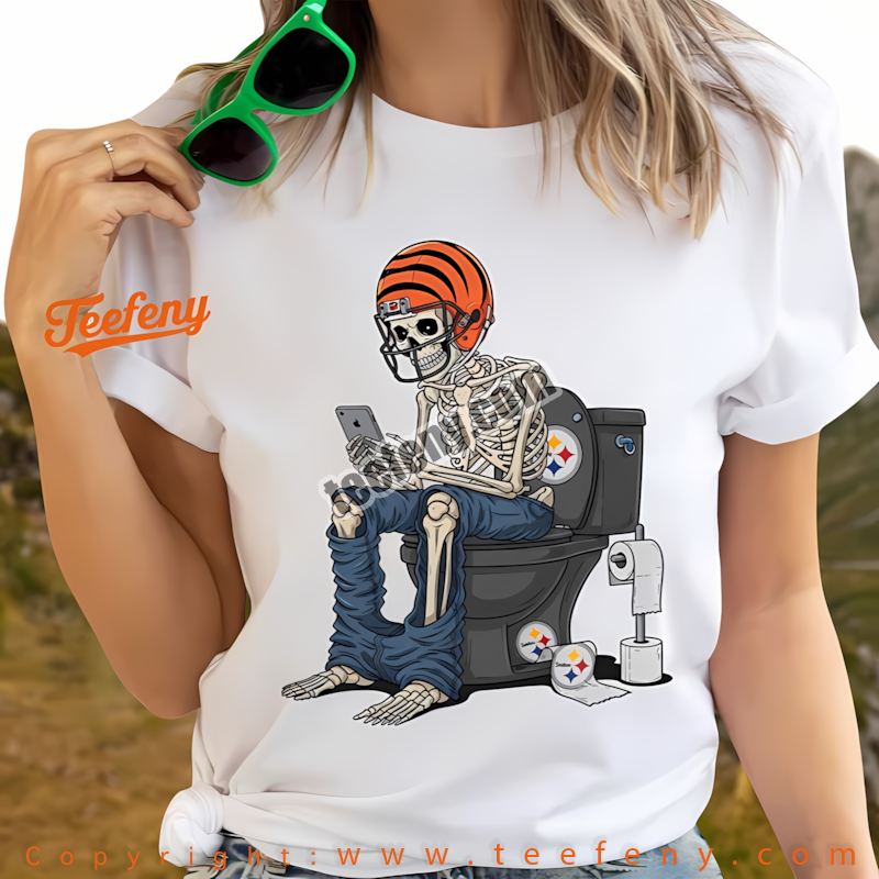 Cincinnati Bengals Skeleton Toilet Steelers Rivalry Shirt Men