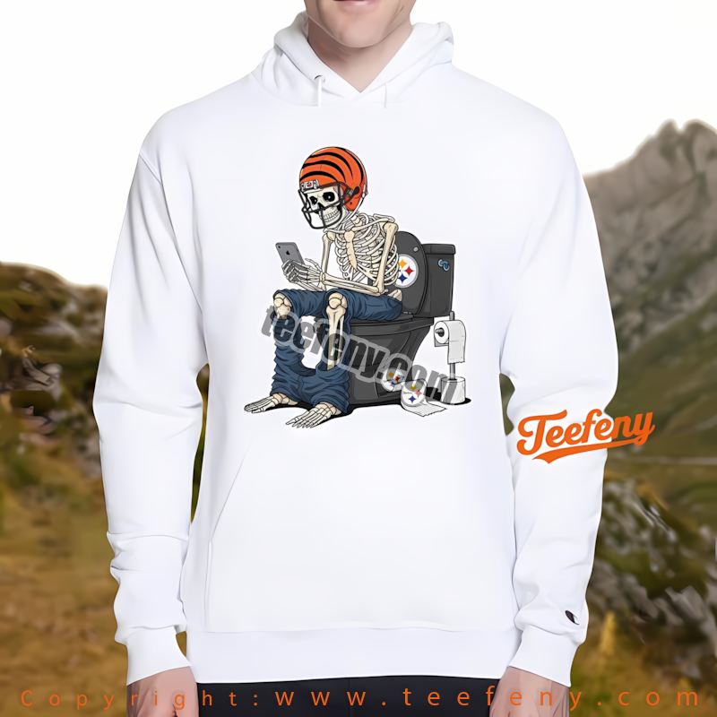 Cincinnati Bengals Skeleton Toilet SHoodielers Rivalry Shirt Men Cincinnati Bengals Skeleton Toilet SHoodielers Rivalry Shirt Men