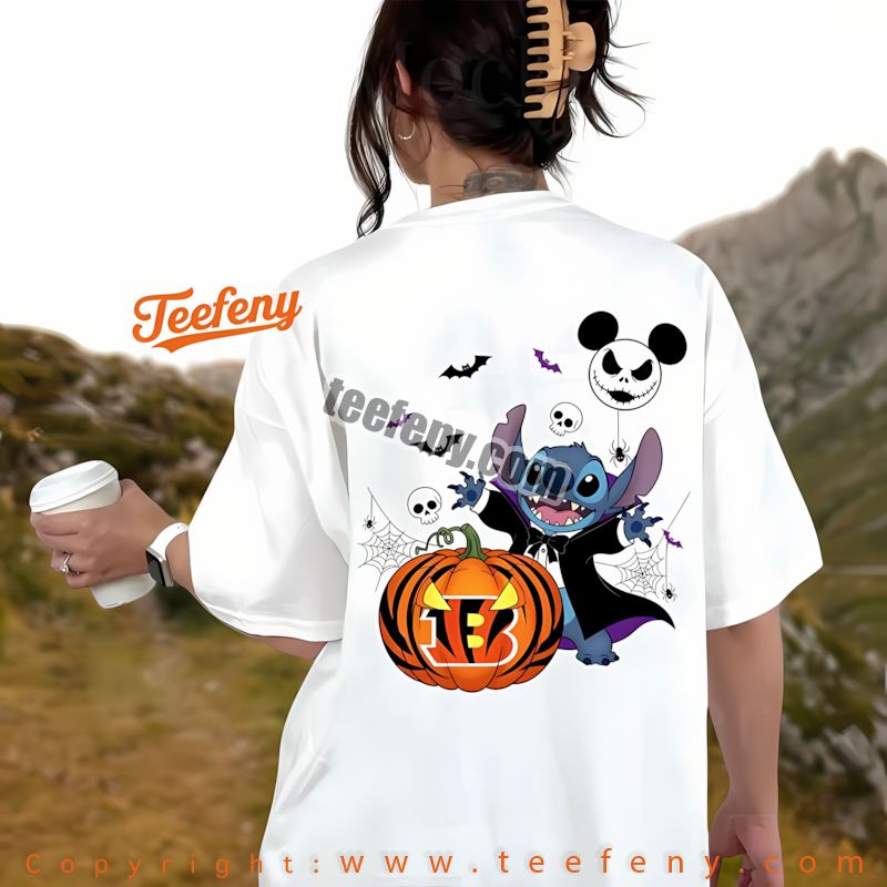 Cincinnati Bengals Stitch Saw Halloween Shirt Graphic