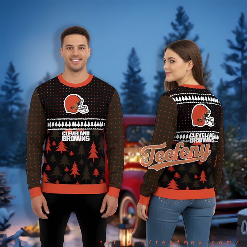 Cleveland Browns Black Orange Tackiest Christmas Sweater
