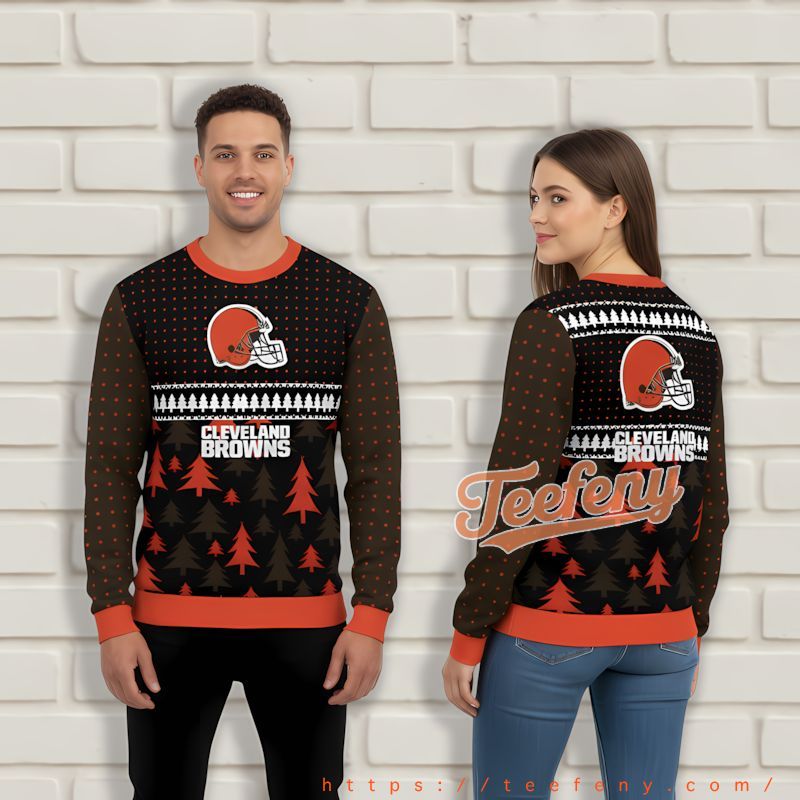 Cleveland Browns Black Orange Tackiest Christmas Sweater Cleveland Browns Black Orange Tackiest Christmas Sweater