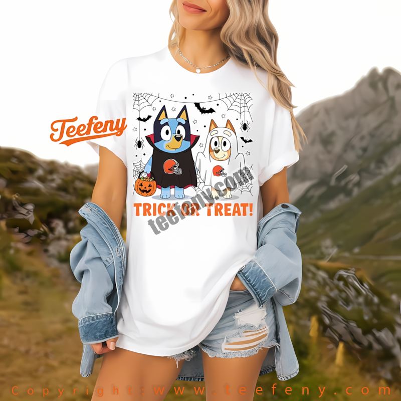 Cleveland Browns Bluey Bingo Reindeer Christmas Shirt Holiday