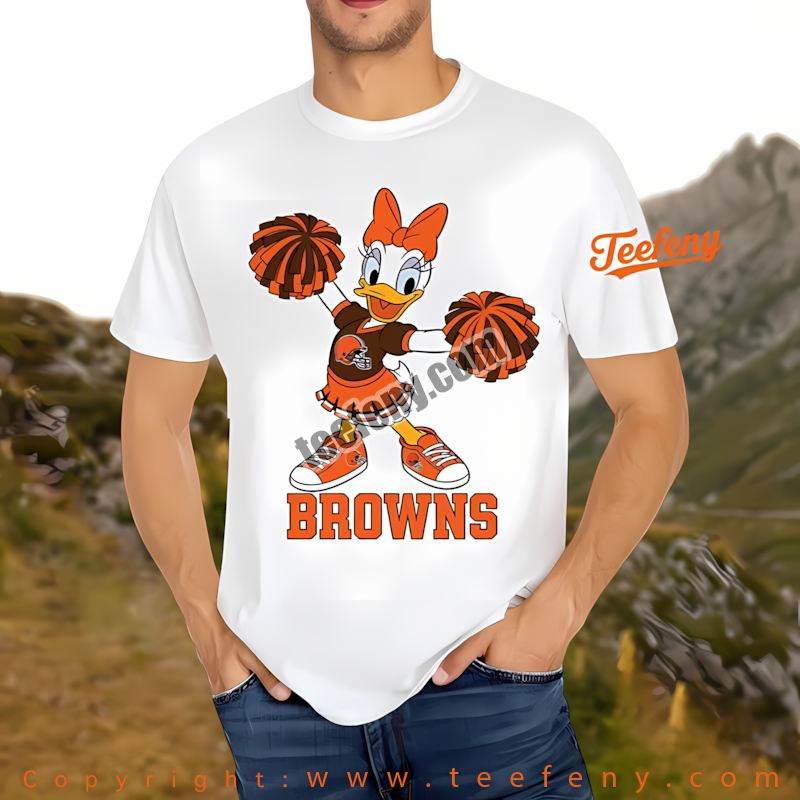 Cleveland Browns Donald Duck Jason Mask Halloween Shirt Men