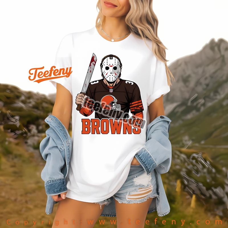 Cleveland Browns Jason Voorhees Halloween Shirt Teen