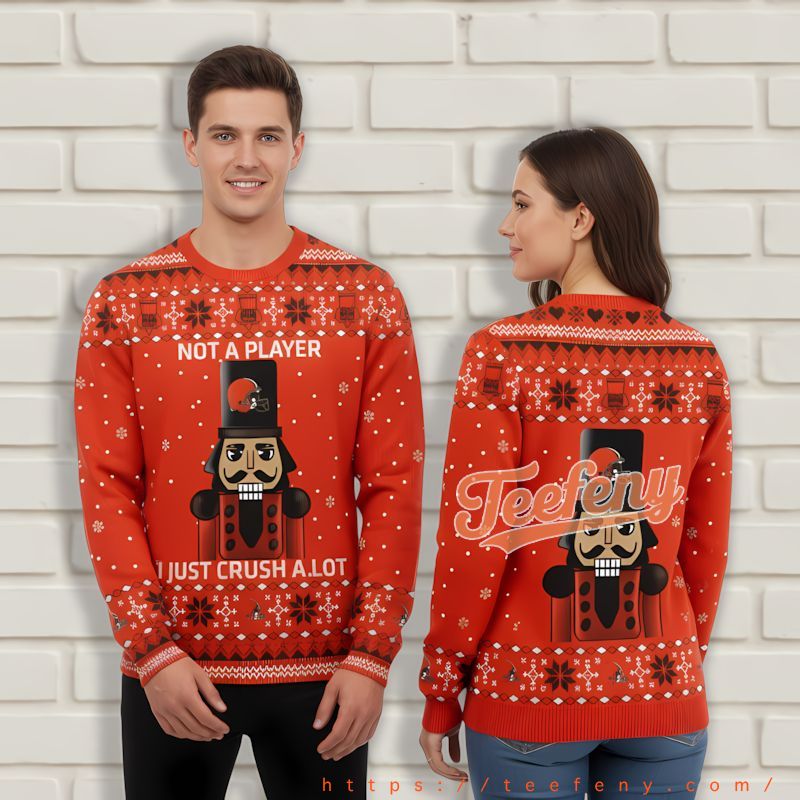 Cleveland Browns Not A Player Orange Custom Xmas Sweaters Cleveland Browns Not A Player Orange Custom Xmas Sweaters