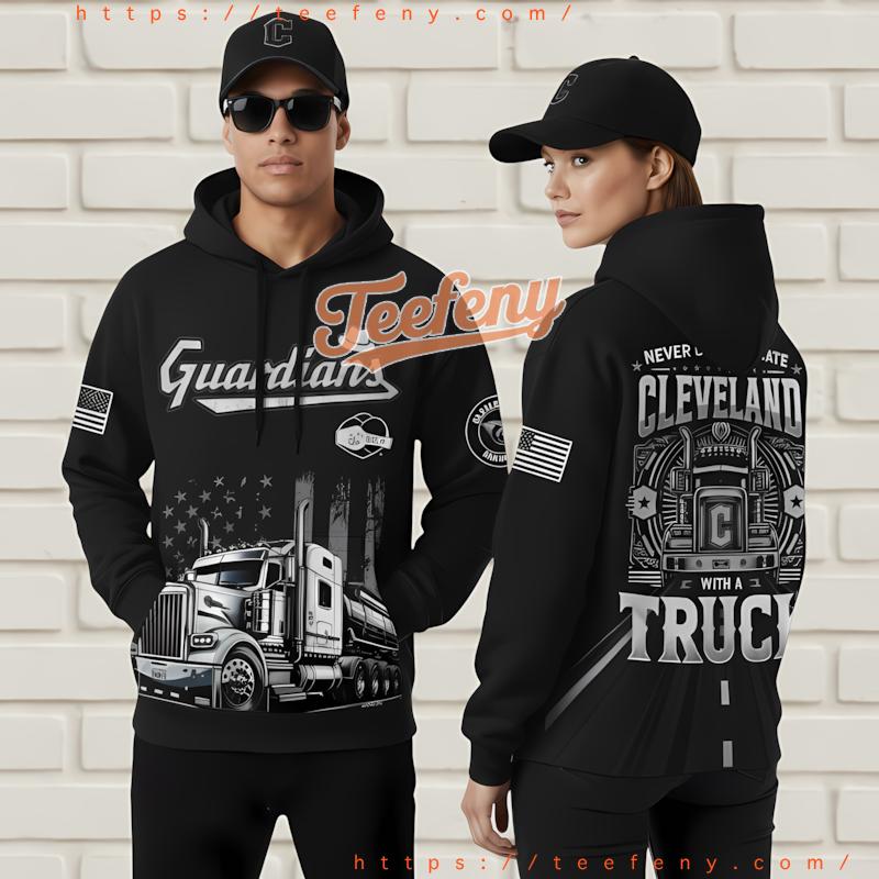 Cleveland Guardians American Truck Driver 3D Hoodie Zipper Black